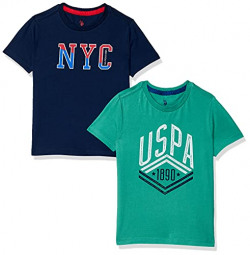 U.S. POLO ASSN. Boy's Solid Regular Fit T-Shirt (UKTSHON0013_Assorted EXS)