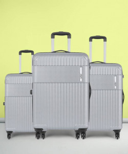 SAFARI  Hard Body Set of 3 Luggage - STEALTH Set Of 3 55/65/77 4W - Silver