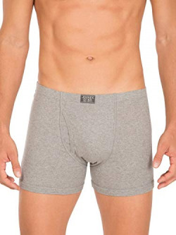 Jockey Men's Cotton Boxer Brief (Pack of 1) (8008-0105-GRYML_Grey Melange_Small_Grey Melange_S)