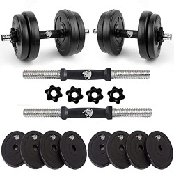 BULLAR 16kg Dumbbell Rod Set with Weight Plates PVC 16KG Set