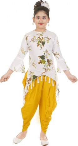 Girls Festive & Party Kurta and Dhoti Pant Set
