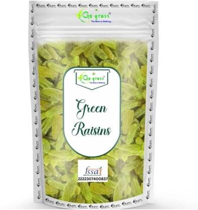 GO GRASS Seedless Green Raisins Dried Kishmish, Healthy, Naturally Sweet Raisins Raisins(1 kg)