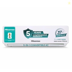 Hisense 1.5 Ton 3 star Inverter Split AC(Copper, 5-in-1 Convertible with Intelligent 4 modes, PM 2.5 filter, Anti corrosion, AS-18TR4R3E1, White