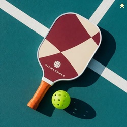 Shopster Lightweight Fiberglass Pickleball Paddle with Polypropylene Honeycomb Core & Anti-Slip Sweat Comfortable Grip for Men Women with Ball, Single Racket - White